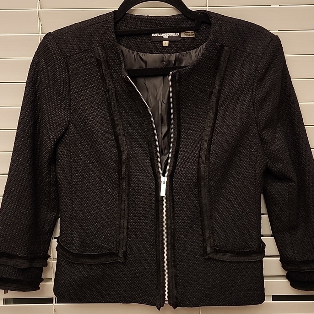 Black Karl Lagerfeld Zipped blazer sz 2